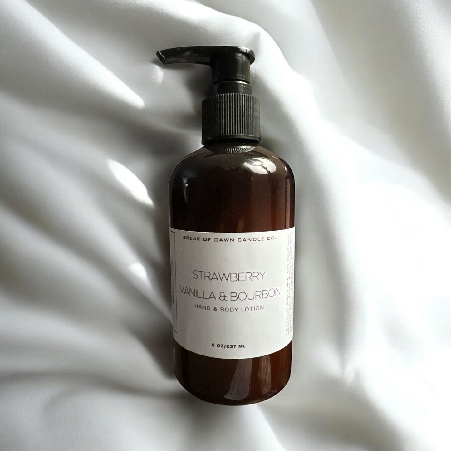 Strawberry Vanilla + Bourbon Hand & Body Lotion- 8 oz